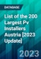 List of the 200 Largest Pv Installers Austria [2023 Update] - Product Thumbnail Image